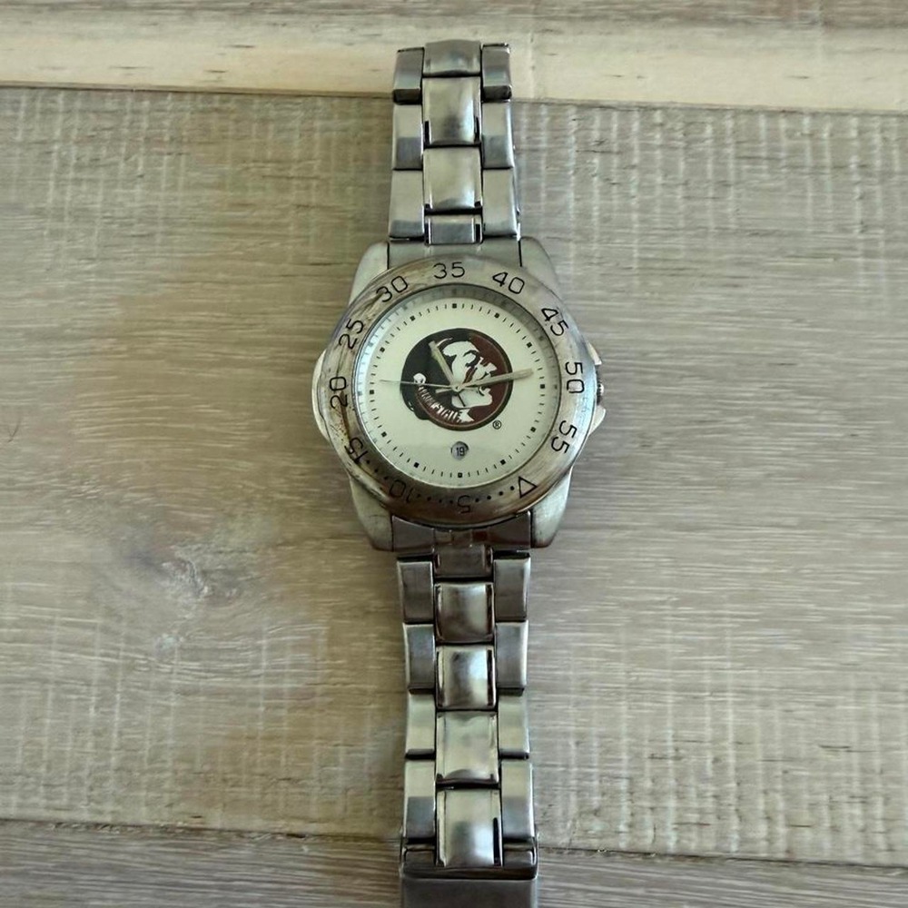 Florida State Seminoles stainless steel watch  Seminole mascot logo